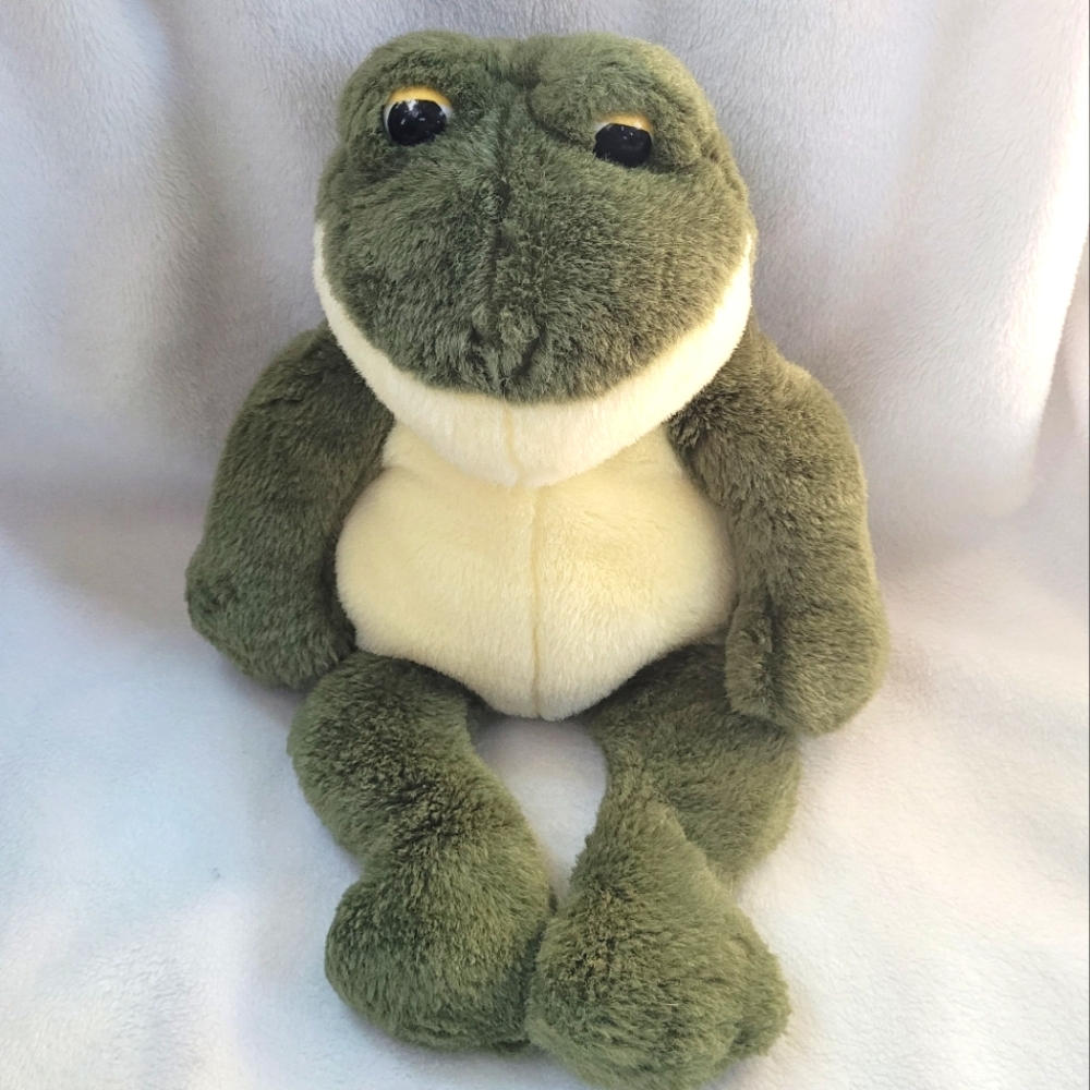 Aurora Vintage Realistic Green Frog Toad Stuffed Animal Toy